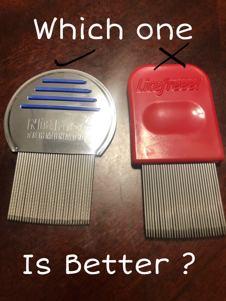 Comparing two lice combs that are used to treat head lice.