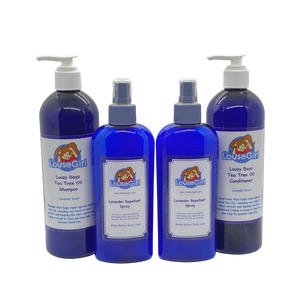 Abrir la imagen en la presentación de diapositivas, Prevention Pack that includes 16oz tea tree oil shampoo and conditioner, also includes two 8oz tea tree oil repellent sprays. Repels against head lice. 
