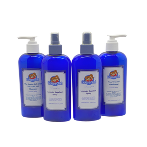 Prevention Pack that includes 8oz tea tree oil shampoo and conditioner and two 8oz tea tree oil repellent sprays.. The pack helps prevent and repels against head lice.